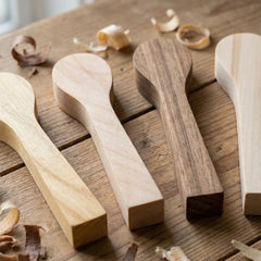 Spoon Carving Blanks Set (4 pcs) for Wood Carving – Mixed Wood (Basswood, Cherry, Mulberry, Walnut) – BB2