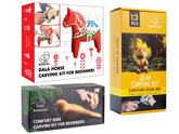 Animal Friends Set – Complete Wood Carving Kit Bundle with Comfort Bird, Bear & Dala Horse – BDIY01_02_05
