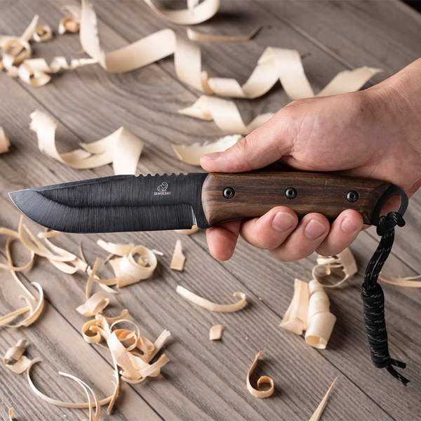 Bushcraft Knife Dusk – Black Oxide, Leather Sheath