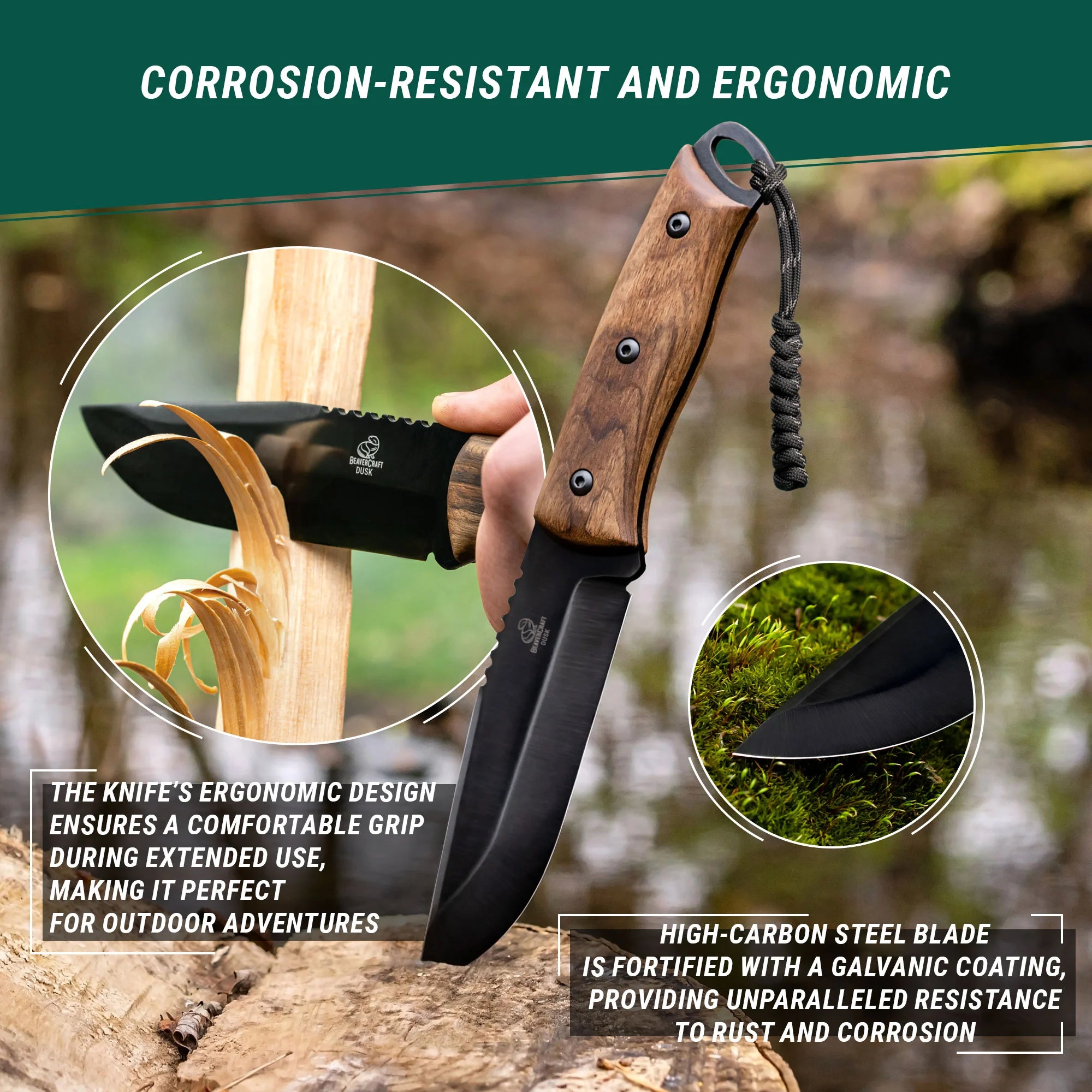 Carbon Steel Bushcraft Knife
