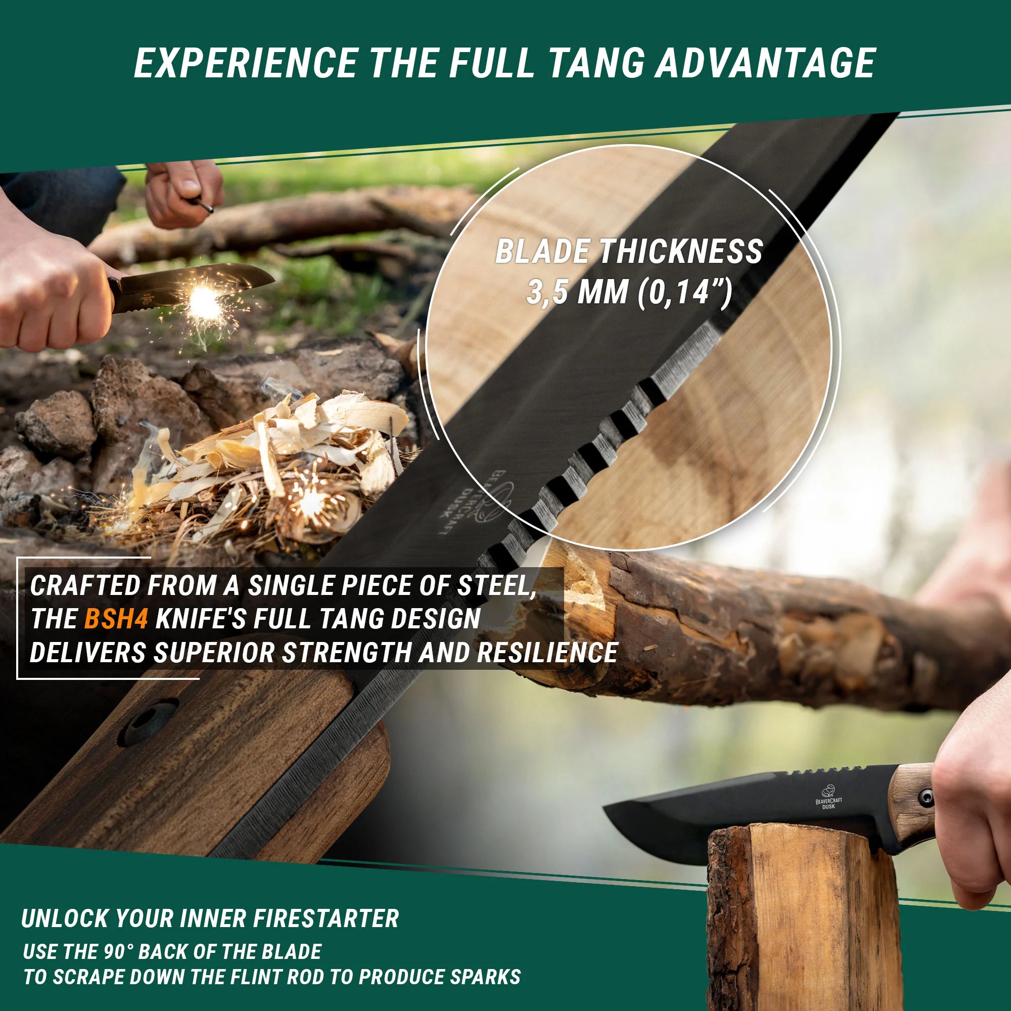Carbon Steel Bushcraft Knife