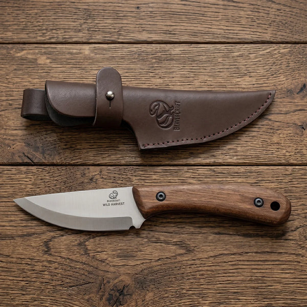 Bushcraft Knife Wild Harvest – Carbon Steel, Leather Sheath