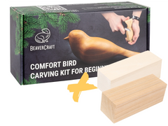 Bird Lover 3-Pack – Comfort Bird Carving Kit + Extra Basswood & Cherry Blocks – BDIY01_BW_BC
