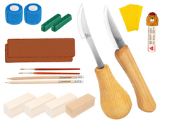 Bird & Bear Carving Set – Complete Wood Carving Kit Bundle with Comfort Bird & Bear – BDIY01_05