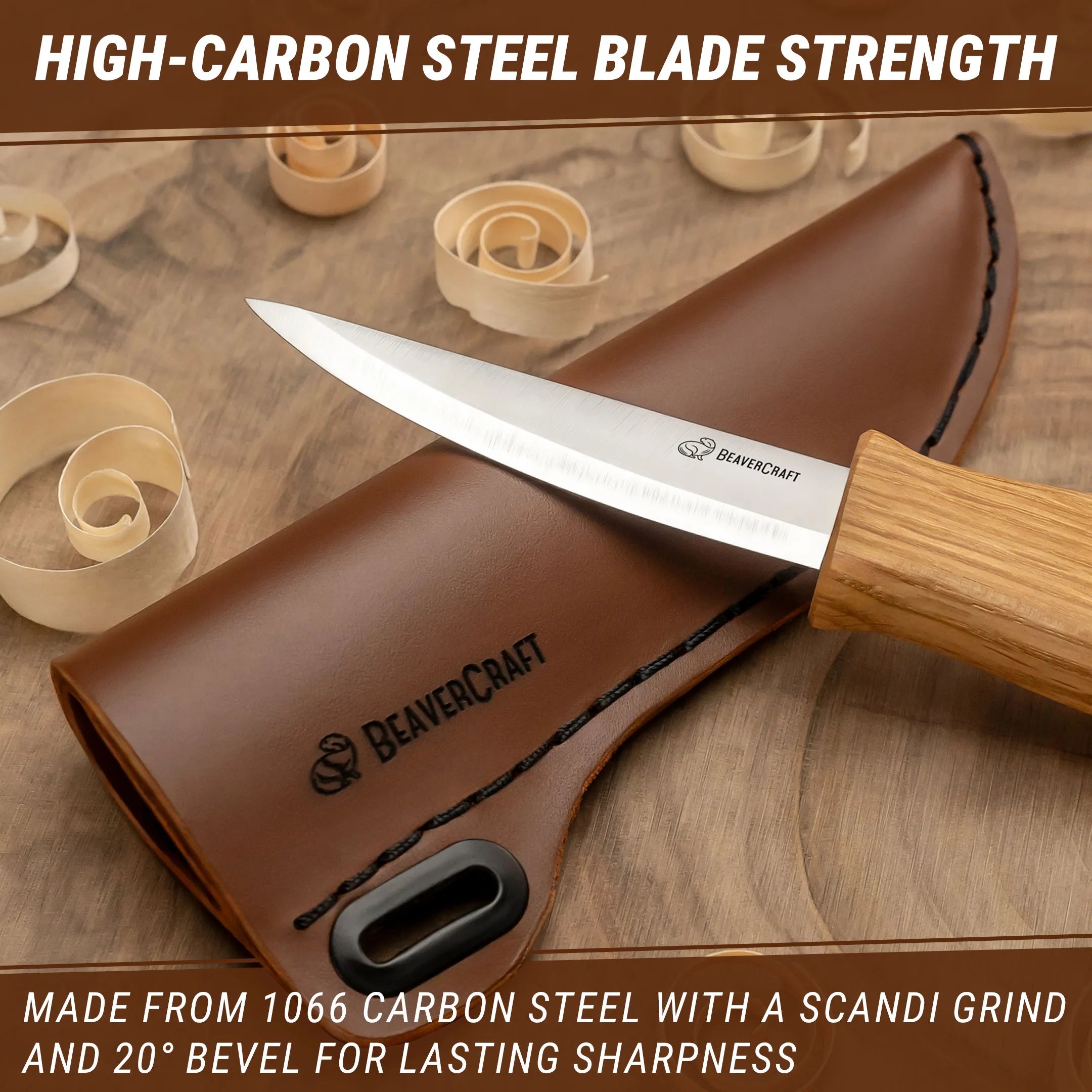 Whittling Knife with Leather Sheath