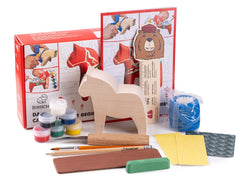 Animal Friends Set – Complete Wood Carving Kit Bundle with Comfort Bird, Bear & Dala Horse – BDIY01_02_05