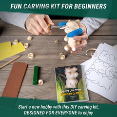 Bear Carving Kit – Complete Starter Whittling Kit for Beginners, Kids & Adults – DIY05