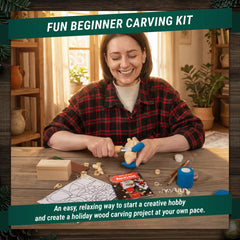Santa Carving Kit – Complete Starter Whittling Kit for Beginners, Kids & Adults – DIY06