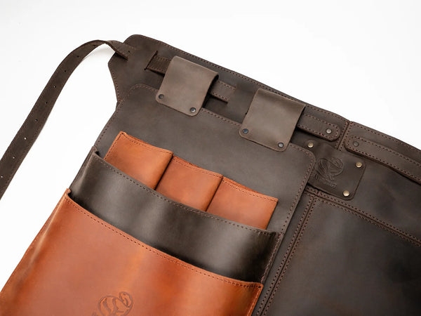 Leather Work Apron and Tool Belt Pouch Set