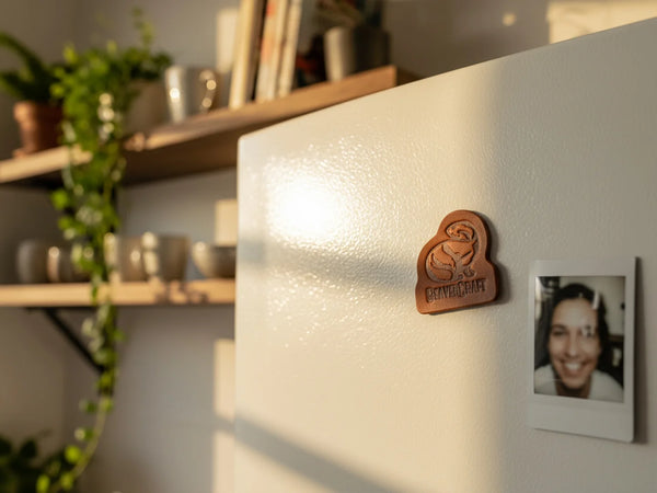 Leather Fridge Magnet (Beaver)