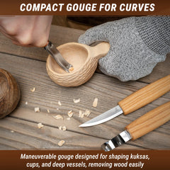 3-Piece Spoon Carving Tool Set – Beginner to Pro Wood Carving Set in Tool Roll – S14M