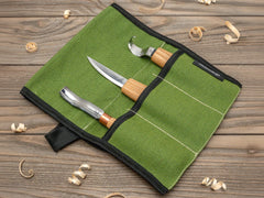 3-Piece Spoon Carving Tool Set – Beginner to Pro Wood Carving Set in Tool Roll – S14M