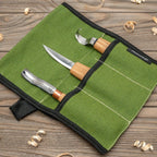 Spoon Carving Set with Gouge in Tool Roll, 3 pcs