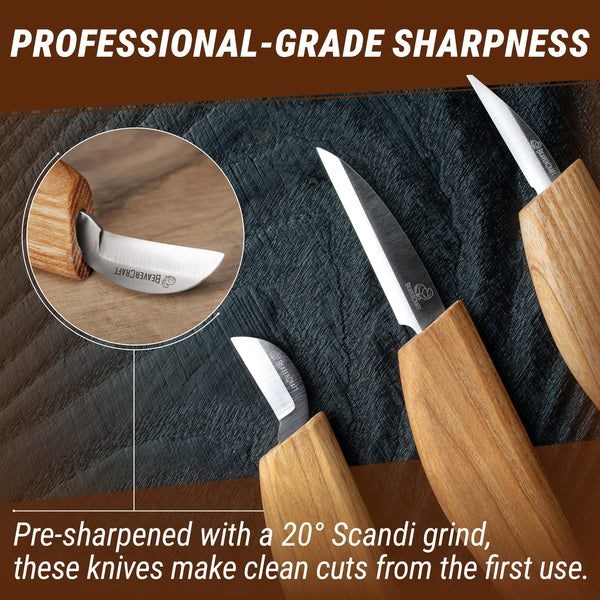 Starter Wood Carving Knife Set, 3 pcs