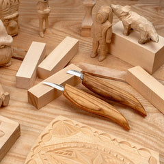 2-Piece Starter Wood Carving Knife Set – Wood Carving Kit with Basswood Blocks – S16
