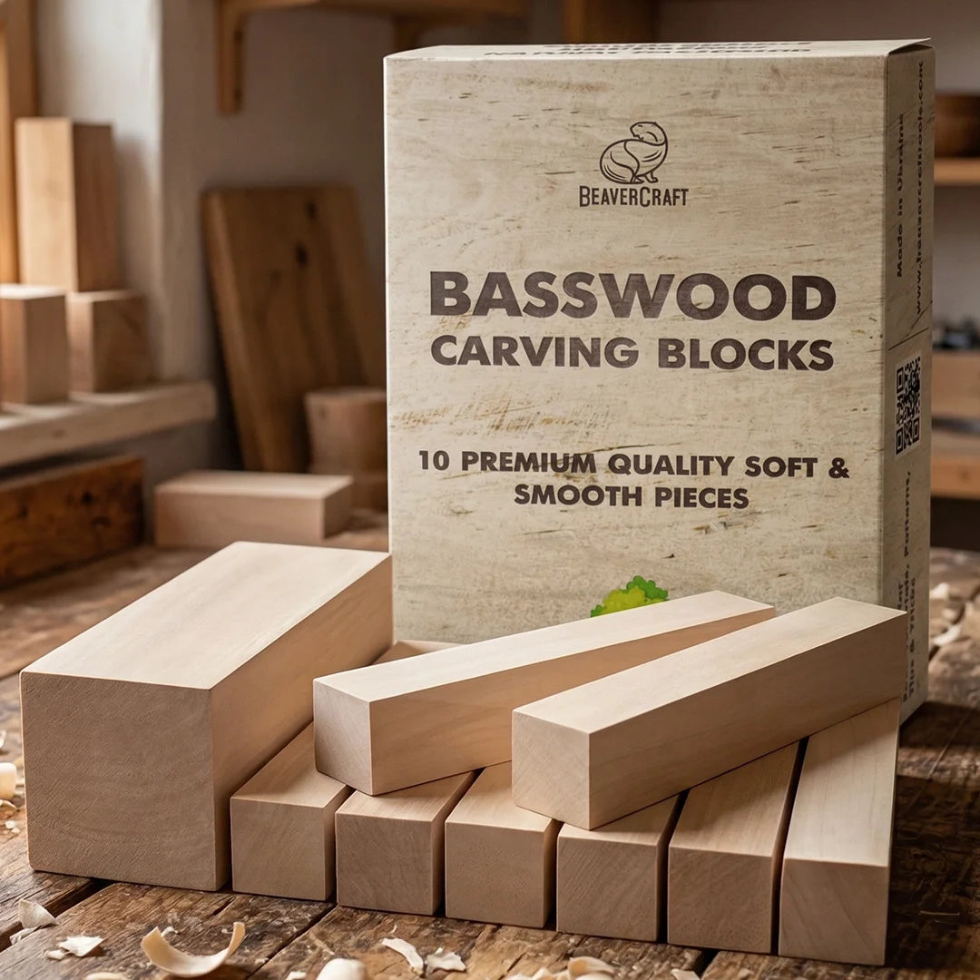 Basswood Carving Block Set, 10 pcs