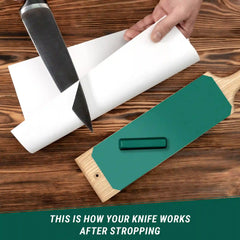 Leather Paddle Strop for Knife Sharpening – Double-Sided Leather Strop with Polishing Compound – LS1P1