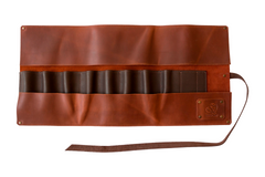 Leather Tool Storage Roll – 8-Slot Leather Roll-Up Tool Organizer – TR8X