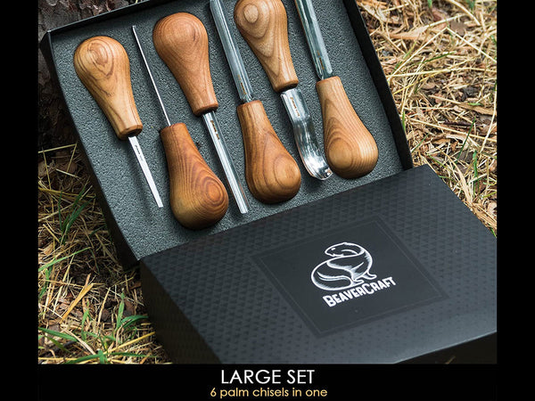 Palm Carving Tool Set in Gift Box, 6 pcs