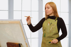 Adjustable Green Canvas Work Apron – Durable Workshop & Craft Apron / AP1