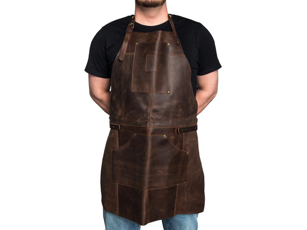 Leather Carving Apron – Brown