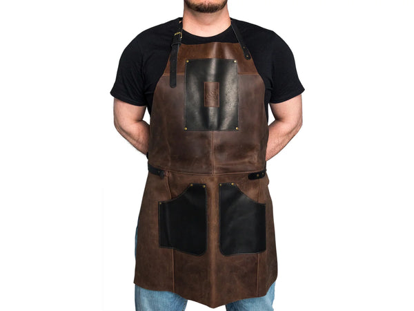 Leather Carving Apron – Black & Brown