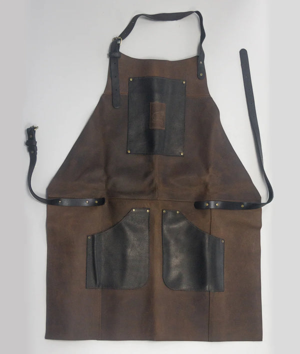 Leather Carving Apron – Black & Brown