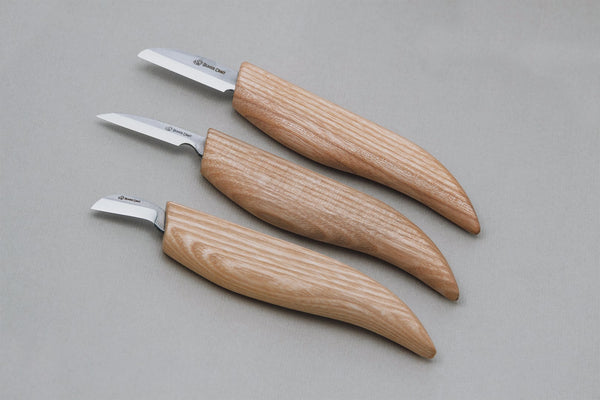 Wood Carving Knife Set in Tool Roll, 3 pcs