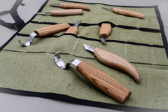 8-Piece Wood Carving Tool Set – Extended Wood Carving Knife Set in Tool Roll – S08