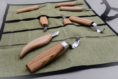 8-Piece Wood Carving Tool Set – Extended Wood Carving Knife Set in Tool Roll – S08