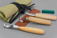 3-Piece Spoon Carving Tool Set – Complete Spoon, Bowl & Kuksa Carving Set in Tool Roll – S38