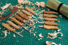 12-Piece Wood Carving Tool Set – Extended Wood Carving Set in Tool Roll – S50