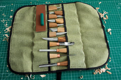 12-Piece Wood Carving Tool Set – Extended Wood Carving Set in Tool Roll – S50