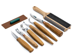 Left-Handed 6-Piece Spoon Carving Tool Set – Extended Spoon, Bowl & Kuksa Carving Set – S54L