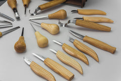 20-Piece Wood Carving Tool Set – Large Wood Carving Kit with Basswood Blocks & Tool Storage Rack – S57