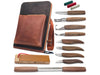 9-Piece Premium Wood Carving Tool Set – Walnut Handle Wood Carving Knives in Leather Tool Bag – S50X