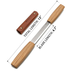 Drawknife for Woodworking – Carbon Steel Knife with Leather Sheath – DK2S