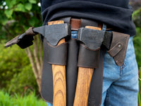Carving Hatchet & Adze Set with Leather Holster
