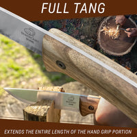 Bushcraft Knife Dune – Carbon Steel, Leather Sheath