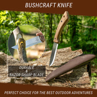 Bushcraft Knife Dune – Carbon Steel, Leather Sheath