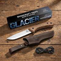 Bushcraft Knife Glacier – Carbon Steel, Leather Sheath