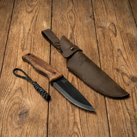 Bushcraft Knife Nightfall – Black Oxide, Leather Sheath