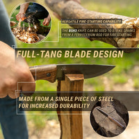 Bushcraft Knife Nightfall – Black Oxide, Leather Sheath
