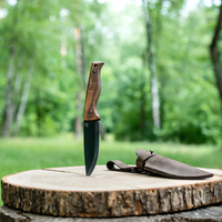 Bushcraft Knife Nightfall – Black Oxide, Leather Sheath