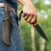 Bushcraft Knife Nightfall – Black Oxide, Leather Sheath