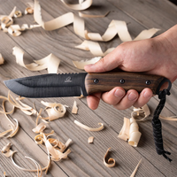 Bushcraft Knife Dusk – Black Oxide, Leather Sheath
