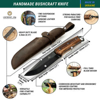 Bushcraft Knife Dusk – Black Oxide, Leather Sheath
