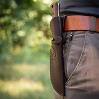 Bushcraft Knife Breeze – Carbon Steel, Leather Sheath