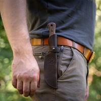 Bushcraft Knife Breeze – Carbon Steel, Leather Sheath