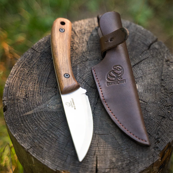 Bushcraft Knife Wild Harvest – Carbon Steel, Leather Sheath